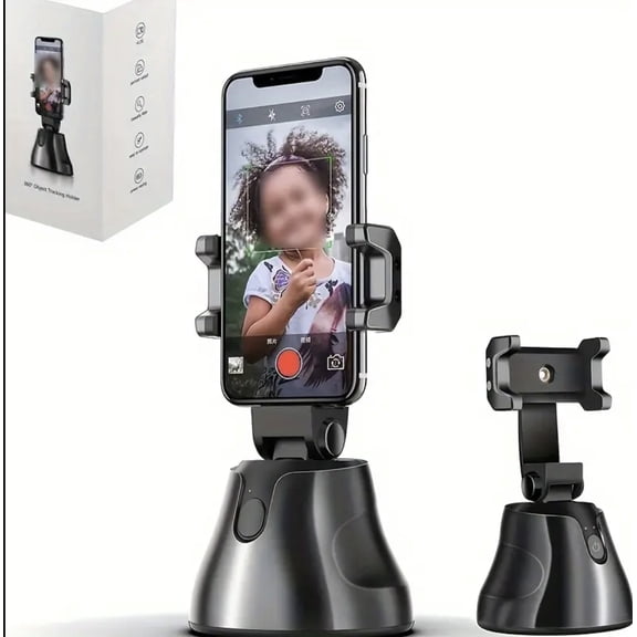 360 Rotation Auto Tracking Phone Holder Tripod Selfie Stick With Remote,Smart Following Face And Object Tracking Tripod Stand Phone Holder Mount