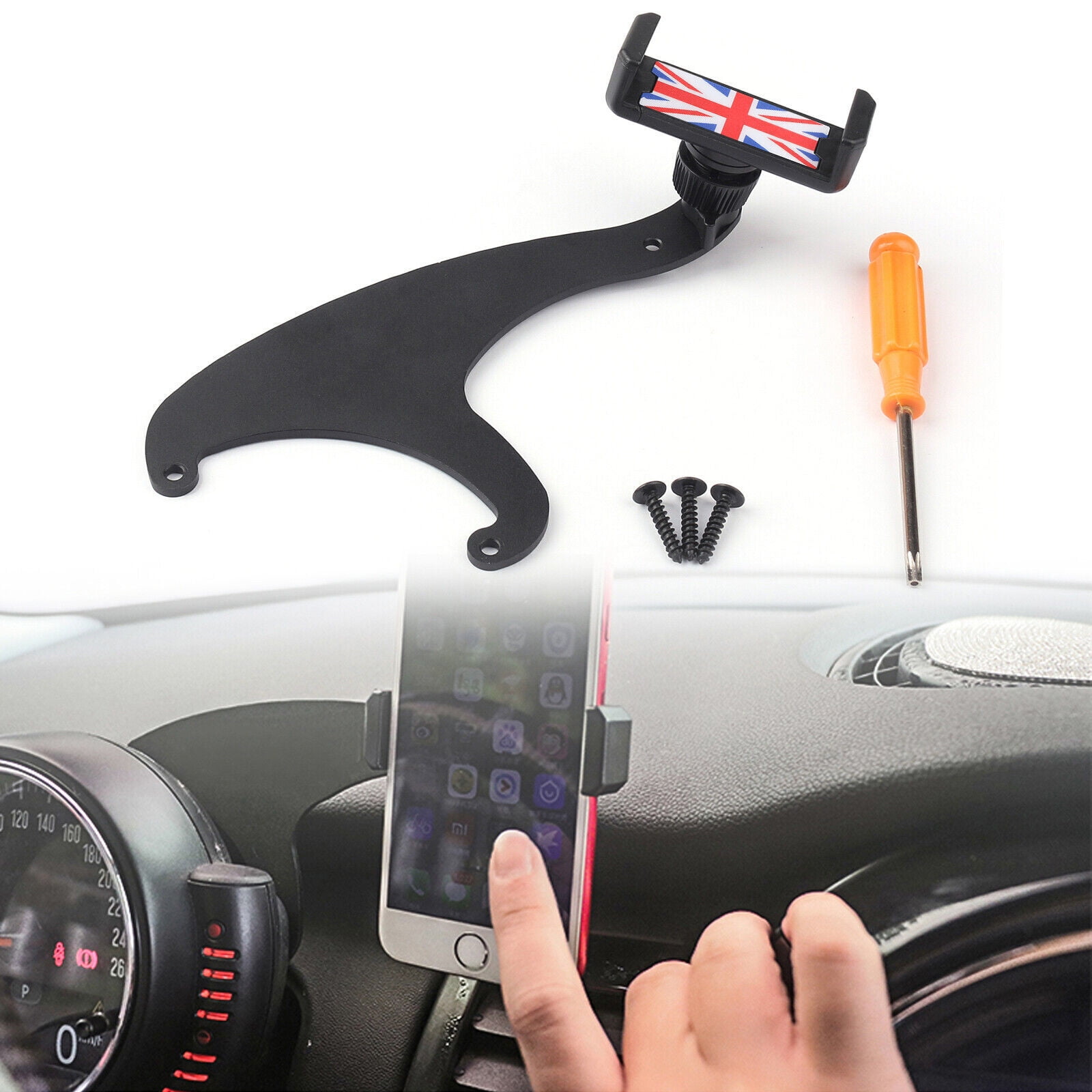 Phone Mount For Mini Cooper Countryman R60 & Paceman R61 (2010-2016) - Gray Union Jack Design