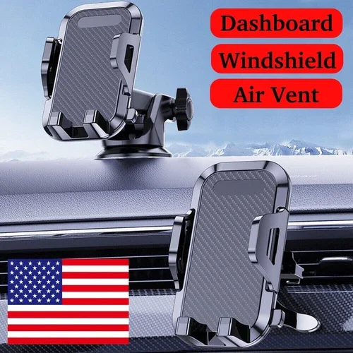 360 Rotation Car Phone Mount Dashboard Windshield Stand Air Vent Holder Cradle