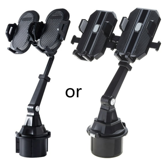 360 Rotation Dual Phone Holder for Car Cup Holder Mounts Elasticity Bracket Car Phone Holders Automatically Phone Clamp