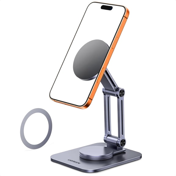 360 Rotation Magnetic iPhone Stand for MagSafe, Cell Phone Stand for Desk Ergonomic Design Adjustable Compatible with iPhone 17 Air 16 Pro 15 Pro Max 14 Plus 13 12 and MagSafe Case