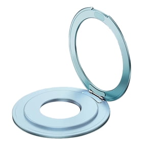 360  Rotation Metal Strong Magnetic Suction Rotating Folding Ring Phone Holder Universal Tablet Desktop Stand Blue