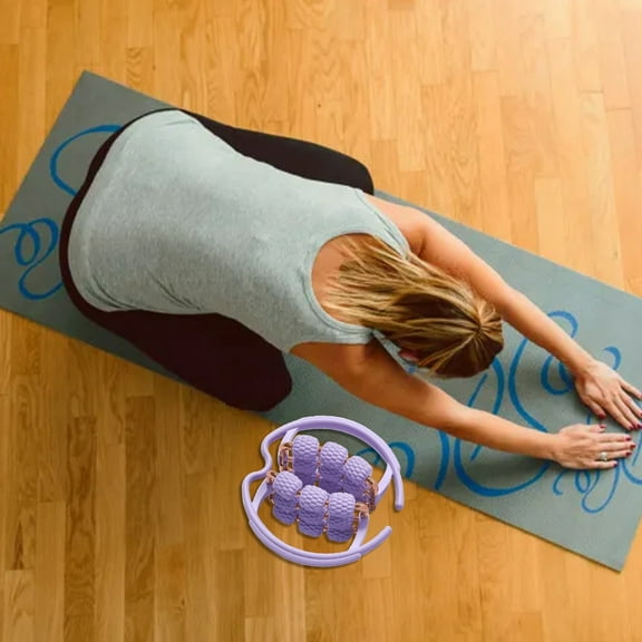 360° Rotation Ring Roller Massage Tool for Deep Muscle Relaxation - Portable Fascia Leg and Waist Massager for Yoga and Exercise