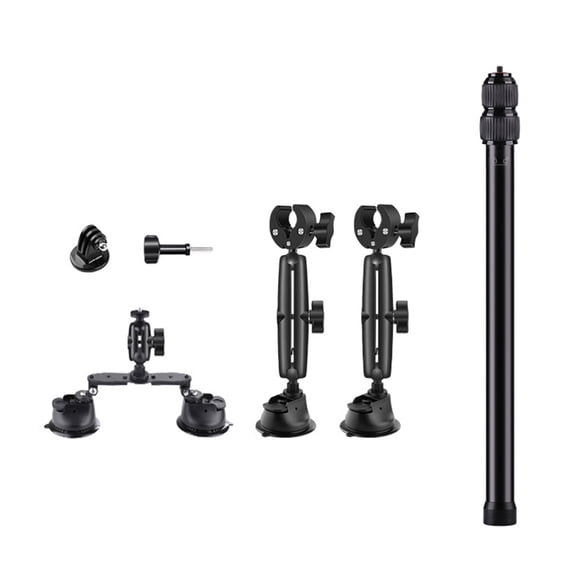 360Rotation Suction Cup Camera Mount For Vehicles Mount For 360 Cameras With Long Extension 47.2innch Selfie Stick