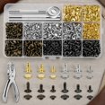 Solid Rivets Application 360 Sets Small Double Cap Leather Rivets 4 Colors 3 Sizes Tubular Metal ...