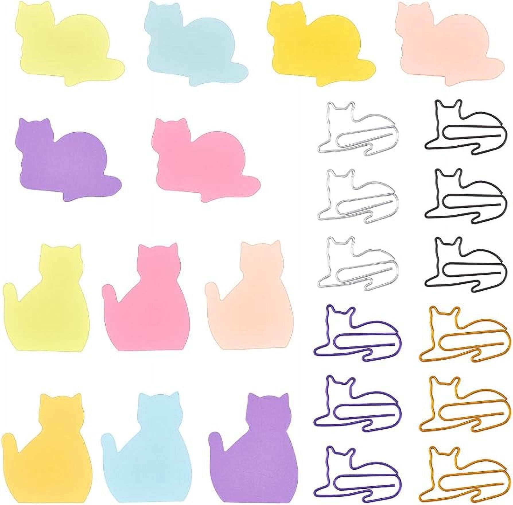 360 Sheets 6-Color Cat Sticky Notes Set Lying Cat Shape Bright Colorful ...