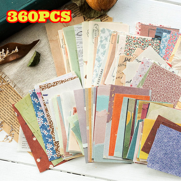 360 Sheets Scrapbook Paper, Vintage Matte Finish Scrapbook Stationery Paper for Scrapbooking Embellishments, Journaling, Art, DIY Projects