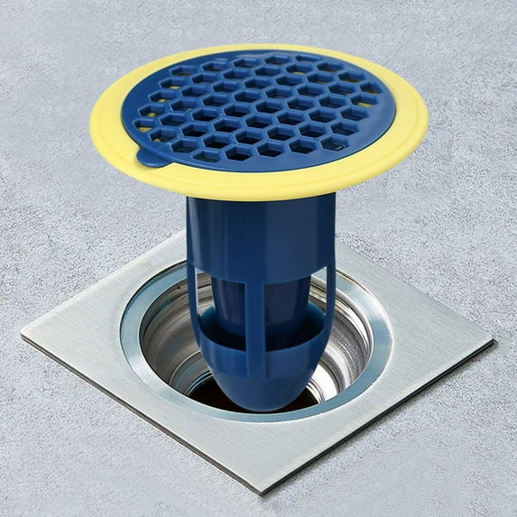 360° Shower Drain Cover with Hair Catcher | Removable Deodorant Filter for Bathroom Floor Drain | 4-Way Water Prevents Flooding | Fits 3.7-5cm Pipes