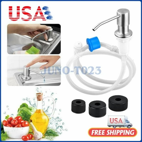Sink Soap Dispenser 360 Stainless Steel Kitchen Hand Soap Pump Bottle Tube Us