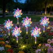 360  Solar Wind Spinners with Led Lights, Windmill for Yard & Garden Decor, Solar Powered Outdoor Decorative Lights with Kinetic Wind Sculptures,8 Modes Lighting, Waterproof