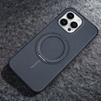 360° Spin Magnetic Stand & Invisible Ring for iPhone 16 Pro Carbon Fiber Case, Compatible with MagSafe Shockproof Military Drop Protection Ultra Slim Phone Case for iPhone 16 Pro, Black