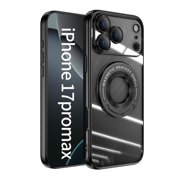 360  Spin Magnetic Stand for iPhone 17 Pro Case, [Compatible with MagSafe][Military Protection][Full Camera Protection] Adjustable Kickstand iPhone Case for iPhone 17 Pro,Black