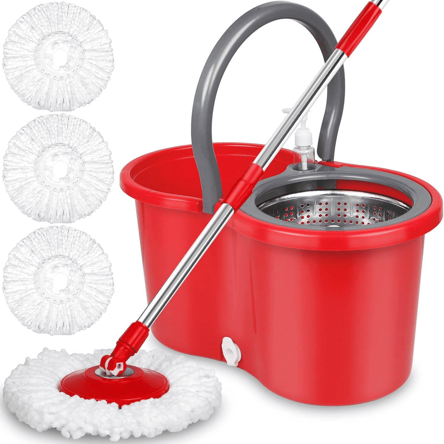 360° Spin Mop and Bucket with Wringer Set, Mop and Bucket Set with 3