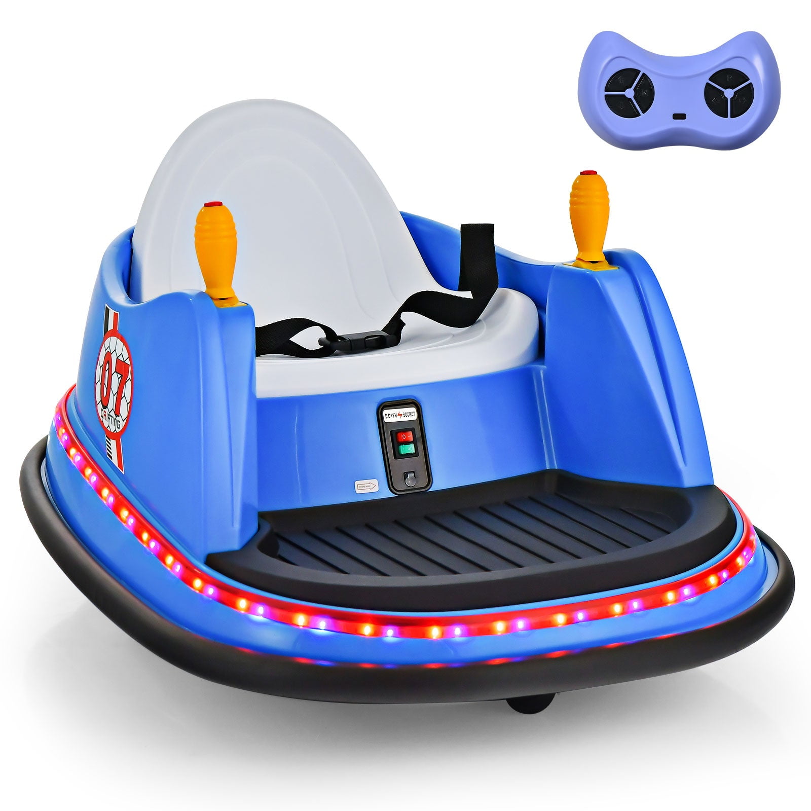 360° Spin Race Bumper Car Ride-On Toy for Kids with Remote Control ...