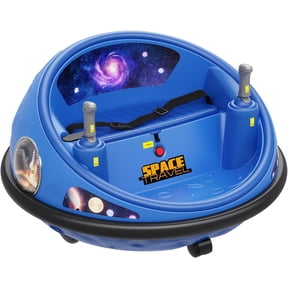360 Spin Ride-On Bumper Car with Remote Control, LED Lights & Music, Rechargeable Indoor/Outdoor Electric Ride-On, Soft Bumper, Seat Belt, Non-Marking Wheels,Blue
