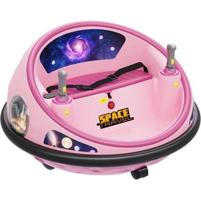 360 Spin Ride-On Bumper Car with Remote Control, LED Lights & Music, Rechargeable Indoor/Outdoor Electric Ride-On, Soft Bumper, Seat Belt, Non-Marking Wheels,Pink