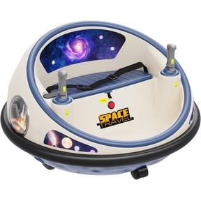 360 Spin Ride-On Bumper Car with Remote Control, LED Lights & Music, Rechargeable Indoor/Outdoor Electric Ride-On, Soft Bumper, Seat Belt, Non-Marking Wheels,White