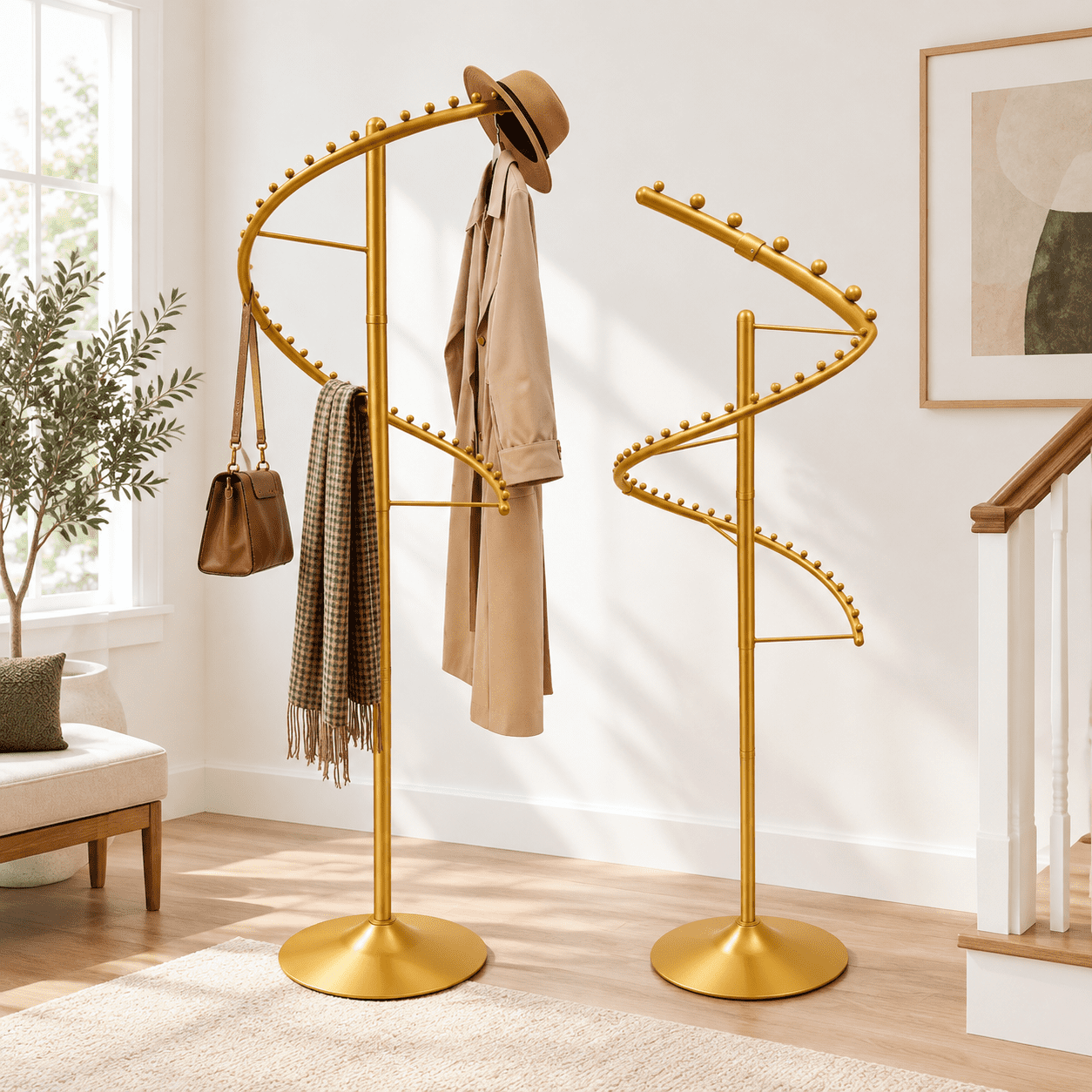 360° Spiral Rotating Clothing Rack Retail Boutique Garment Display ...