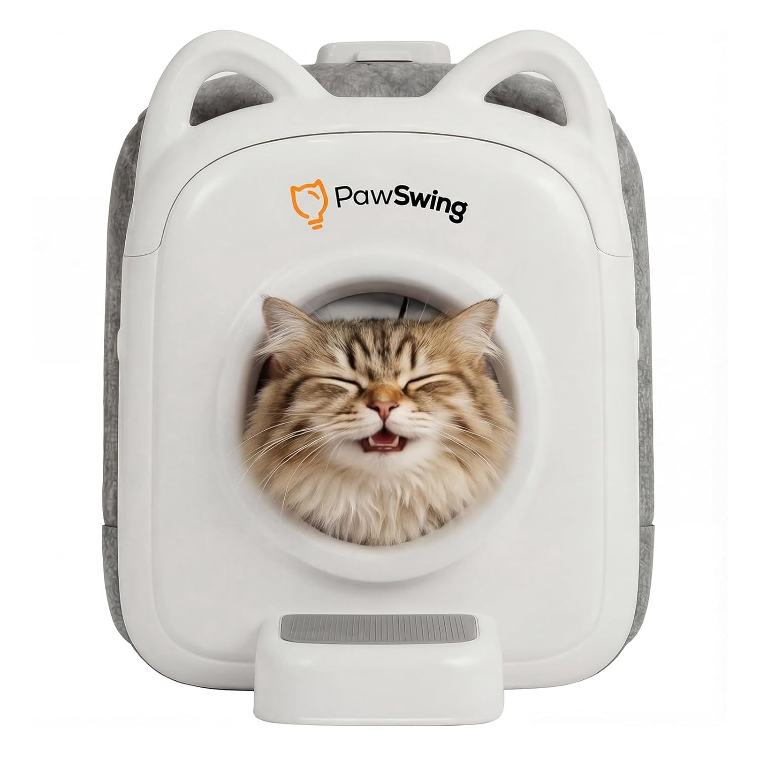 360° Surround Cat Self Groomer - Skin-Friendly, with Biomimetic Cat Tongue Brush, Suitable for Long & Short Haired Cats | Includes Smart Feeder