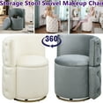 thumbnail image 1 of 360° Swivel Accent Chair Storage Ottoman Linen Fabric Armchair Bedroom Stool Club Chair Gray, 1 of 9