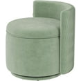 thumbnail image 1 of 360° Swivel Accent Chair with Storage, Vanity Stool with Back, Velvet Storage Ottoman, Upholstered Round Barrel Vanity Chair for Living Room, Makeup Room, Bedroom, 1 of 8