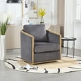 thumbnail image 1 of 360° Swivel Accent Chair, Upholstered Corduroy Barrel Chair with 28" Extra Deep Seat and Backrest Pillow, Morden Leisure Arm Chair Club Chair 300LBS for Nursery, Living Room, Dark Gray, 1 of 1