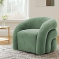 thumbnail image 1 of 360° Swivel Accent Chair for Living Room, Boucle Barrel Armchair Single Sofa Chair Reading Chair, Sage Green, 1 of 7