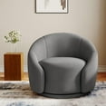 thumbnail image 1 of 360° Swivel Accent Chair for Living Room Modern Velvet Barrel Chair No Assembly, Single Sofa Chair Reading Chair- Gray, 1 of 7