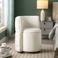 thumbnail image 1 of 360° Swivel Accent Chairs with Ottoman, Modern Comfy Fabric Barrel Living Room Chair, Leisure Bedroom Armchair with Footstool, Beige Single, 1 of 9
