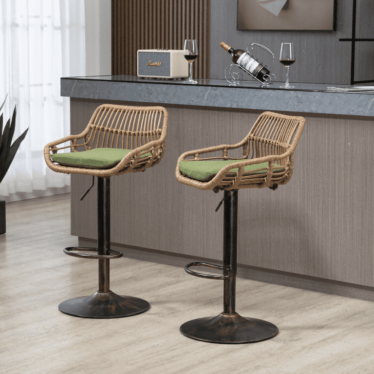 360°Swivel Bar Stools, Adjustable Height Bar Stools with Open
