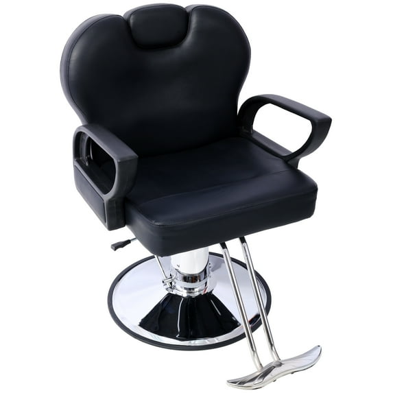 360° Swivel Barber Chair, Up to 135° Reclining for Hair Stylist, Height & Angle Adjustable All Purpose Barber Chair for Barbershop, Beauty Salon Equipment, Black