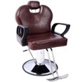 thumbnail image 1 of 360° Swivel Barber Chair, Up to 135° Reclining for Hair Stylist, Height & Angle Adjustable All Purpose Barber Chair for Barbershop, Beauty Salon Equipment, Brown, 1 of 9