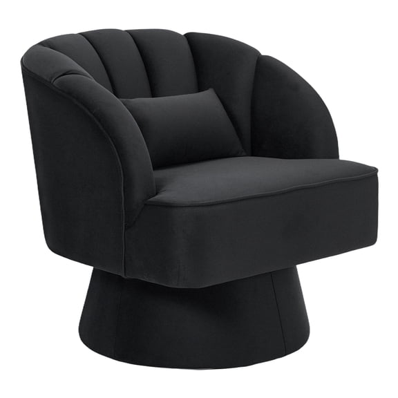360° Swivel Barrel Accent Chair for Living Room – Modern Smooth Upholstered Armchair with Curved Back & Armrests – Comfortable Round Lounge Chair for Bedroom, Reading Nook, Waiting Room