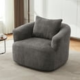 thumbnail image 1 of 360° Swivel Barrel Accent Chairs with 38" Wider Seat, Modern Cozy Reading Chair with Pillow, Armchair Single Sofa Chair for Living Room, Bedroom (Grey), 1 of 10