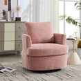 thumbnail image 1 of 360° Swivel Barrel Chair, Upholstered Accent Chair, Suitable for Nurseries, Offices,Pink, 1 of 8