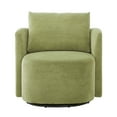thumbnail image 1 of 360° Swivel Chair, 29.9" Accent Barrel Armchair, Upholstered Swivel Sofa Chair with Curved Design for Living Room, Bedroom, Office and Hotel (Green), 1 of 12
