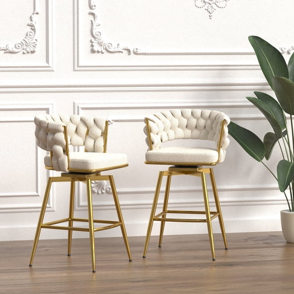 360 Swivel Counter Stools with Back | Great for Taverns and Cafes | Experience Long - term Comfort with High - density Sponge