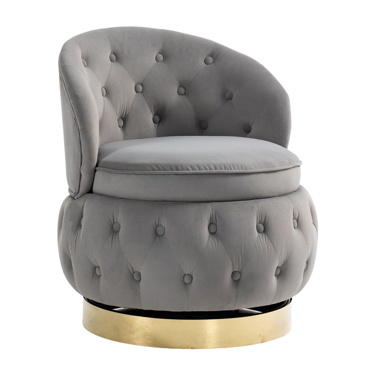 360 ° Swivel Cuddle Barrel Accent Chairs with Storage, Round Armchairs ...