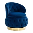 thumbnail image 1 of 360 ° Swivel Cuddle Barrel Accent Chairs with Storage, Round Armchairs with Upholstered & Gold Metal Base, Velvet Fabric Chair for Living Room, Bedroom & Office, Navy, 1 of 7