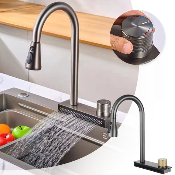 360 Swivel Dual Hole Rain Shower Faucet 4 Modes Bathroom Sink Mixer Tap