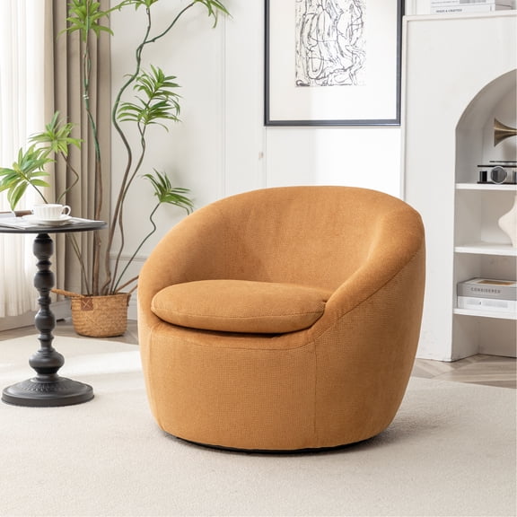 360° Swivel Fabric Seat In Yellow, Ideal For Inspiration Yellow Bedroom Comfort
