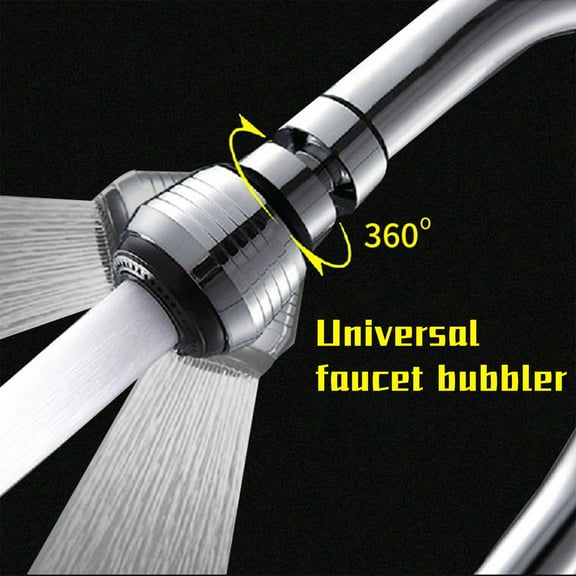 360° Swivel Faucet Aerator, Kitchen Sink Nozzle Adapter with Pull Spray, Universal Tap Sprinkler Head, Silver, By Preplabs