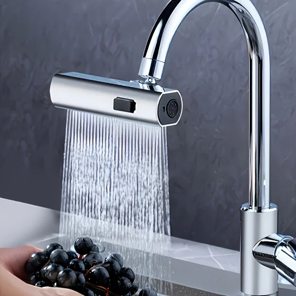 360 Swivel Kitchen Faucet Extender, 3 Water Flow Modes Universal Sink Tap Aerator, Splash Proof Water Saving Faucet Adapter for Home Kitchen Bathroom