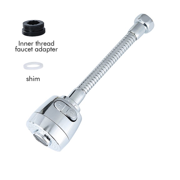 360° Swivel Kitchen Sink Faucet Sprayer Attachment with Aerator, Movable Faucet Extender Head with Anti-Splash Nozzle, Water Saving Tap Booster for Kitchen Bathroom Sink Faucets Female Thread