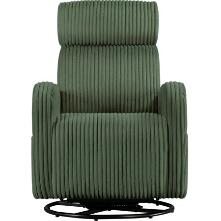 360° Swivel Nursery Rocking Chairs, Glider Rocker with Side Pockets, upholstered Rocking Chair Reading Chairs for Living Room, Dark Green
