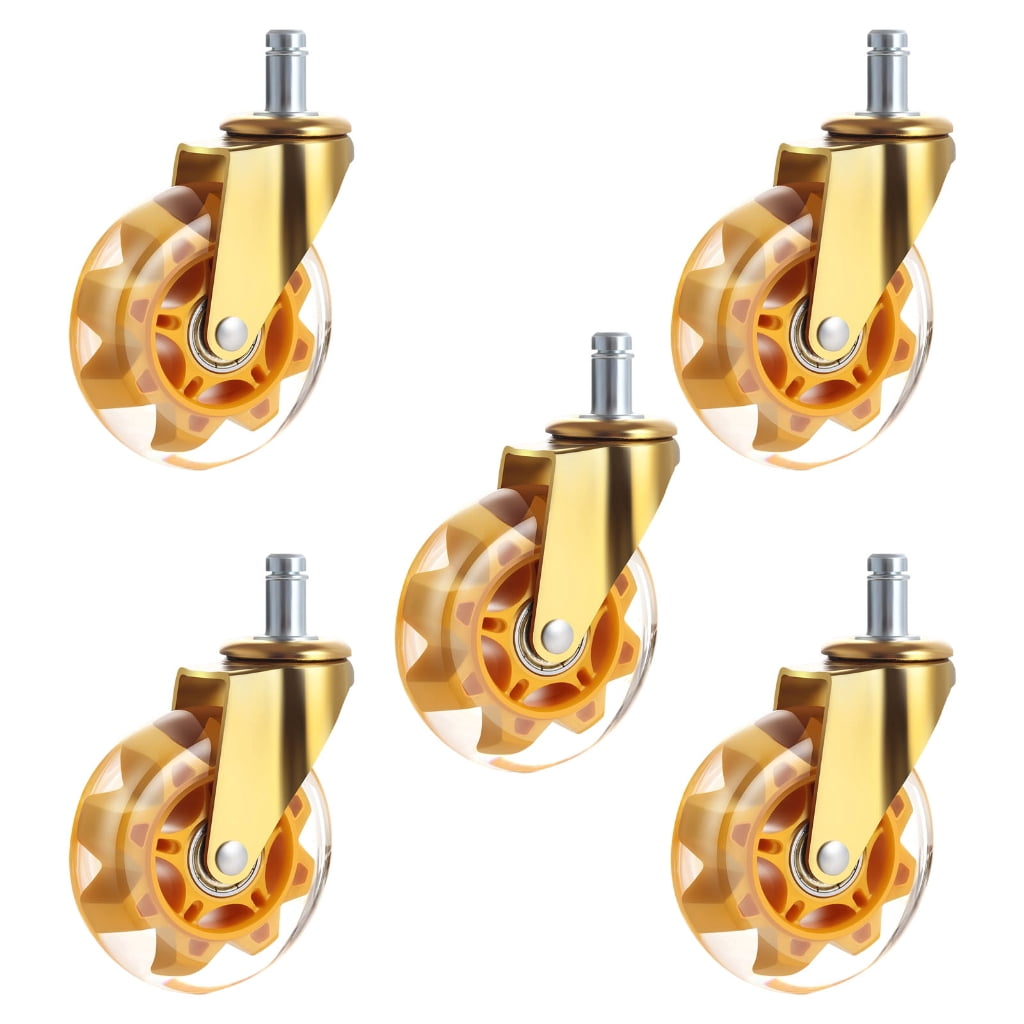 360 Swivel Office Chair Casters Heavy Duty Transparent Wheels Quiet Rolling Design