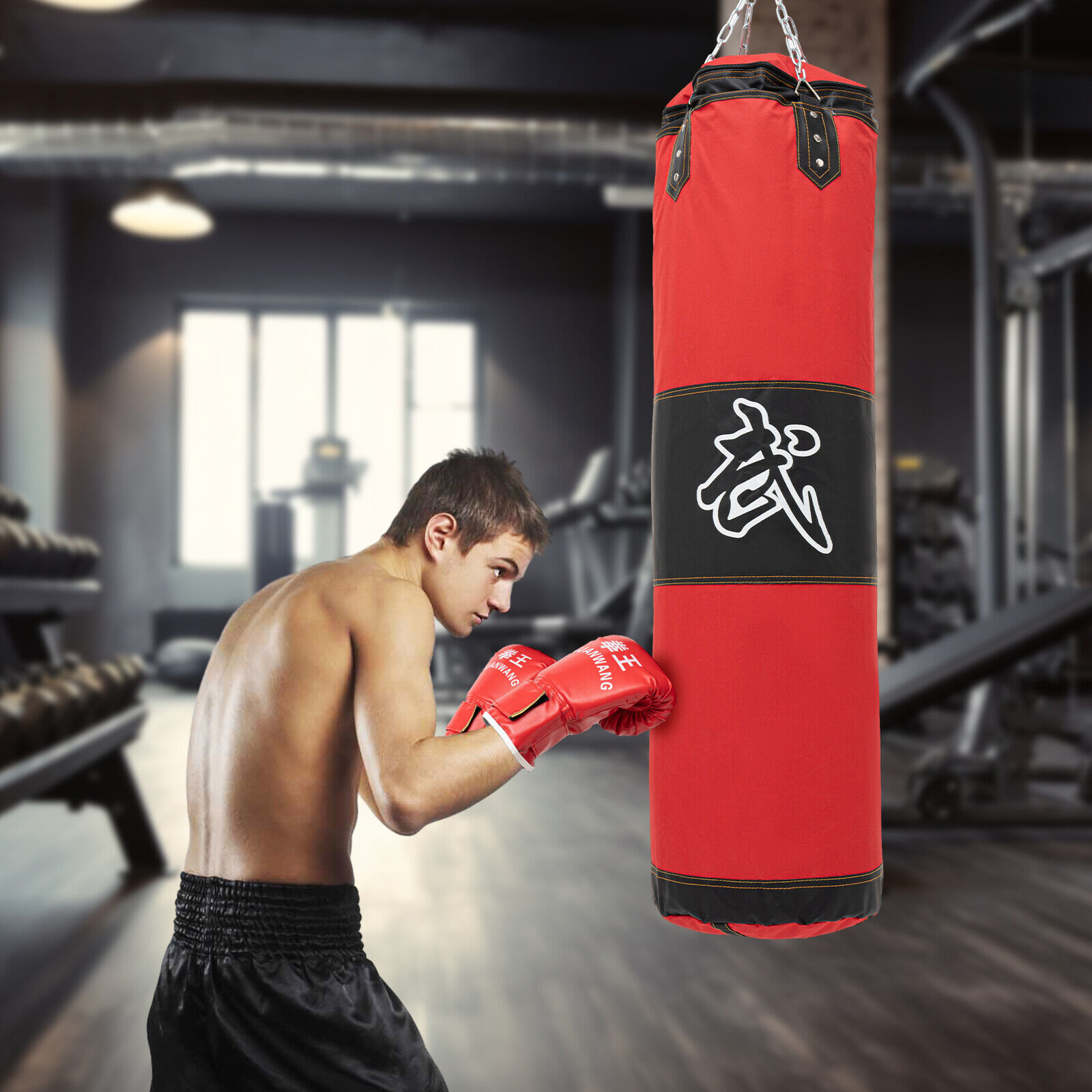 360° Swivel Punching Bag For Adults PU Heavy Boxing Bag Set Unfilled
