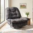 thumbnail image 1 of LEHZROAJ 360°Swivel Upholstered Recliner,Velvet Accent Chair Tufted Oversized with Mobile Phone Holder for Living Room(Black), 1 of 9