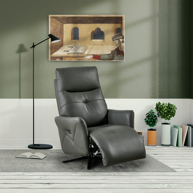 360 Swivel Recliner Chair with Dual Motor Eco Friendly Leather Adjustable Headrest USB Charge Port Walmart