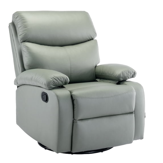 360°Swivel Rocker Recliner Chair with Adjustable Backrest&Footrest Breathable Fabric Manual Rocking Recliner Chair for Adults Single Sofa Recliner for Living Room Green